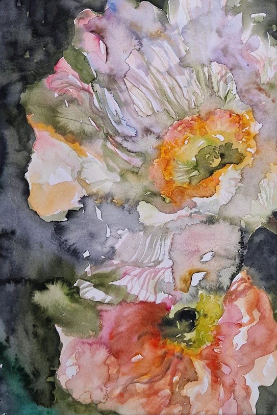 Identity petals 9, painting by Mirela Patras