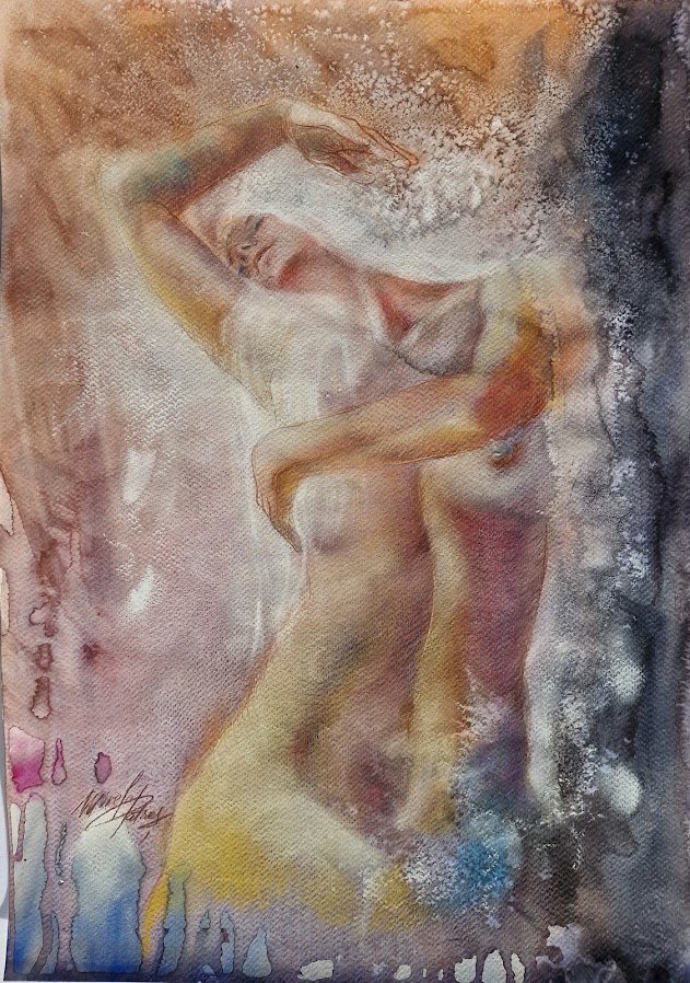The dance, painting by Mirela Patras